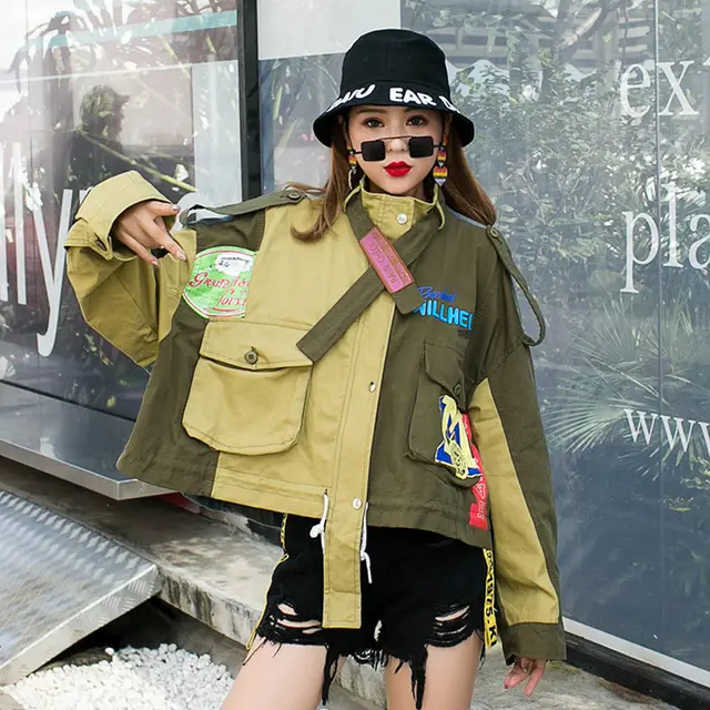 Baseball Uniform Female Jacket Fairy Student Korean Version Loose Wild Short New Top Harajuku Style Cardigan Tide Army Green - Shop at LoveMi