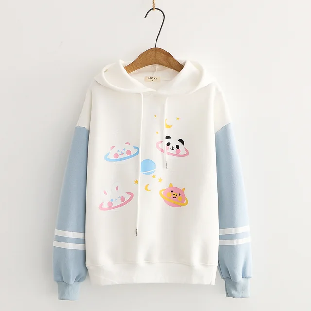 Animal Print Plus Velvet Warm Sweater White - Shop at LoveMi
