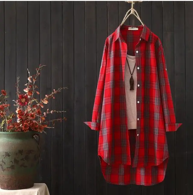 Long sleeved Blouse Shirt Jacket Plus Size Women's Clothing Red - Shop at LoveMi
