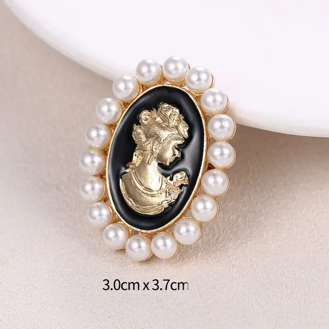 Fashion Vintage Palace Beauty Avatar Brooch Black - Shop at LoveMi