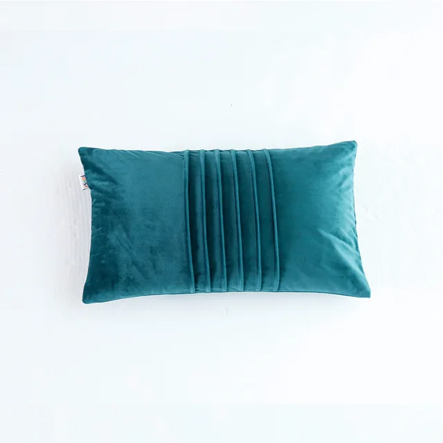 Crepe Organ Hugging Pillow Case Solid Color Holland Velvet Sofa Cushion Pillow Peacock Blue - Shop at LoveMi