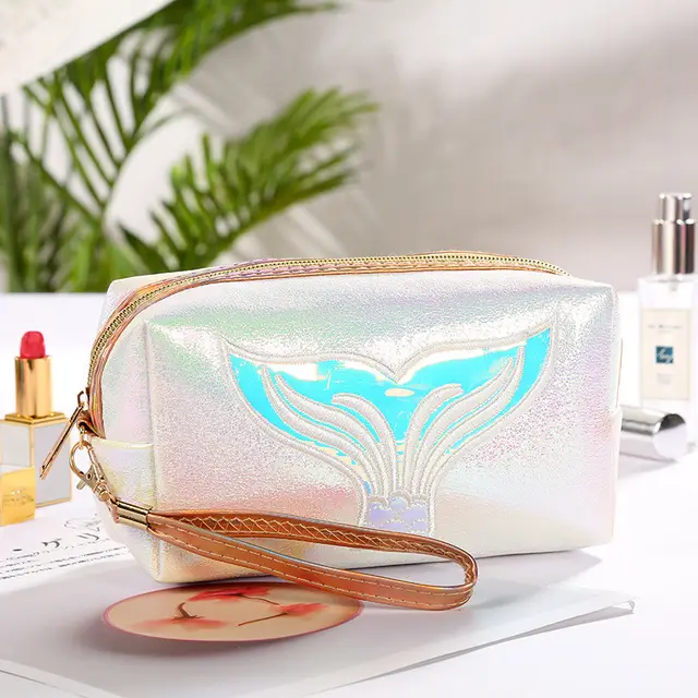 Colorful Pu Makeup Bag Cartoon Fishtail Women's Bag White - Shop at LoveMi