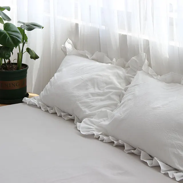 Pure Cotton Ruffled Pillowcase, A Pair Of Single Pillowcases - Shop at LoveMi