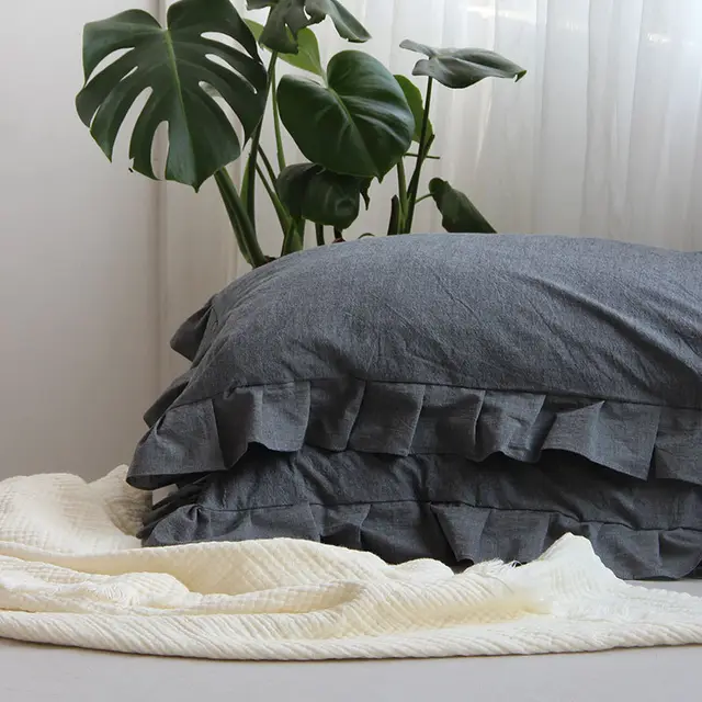 Pure Cotton Ruffled Pillowcase, A Pair Of Single Pillowcases K - Shop at LoveMi