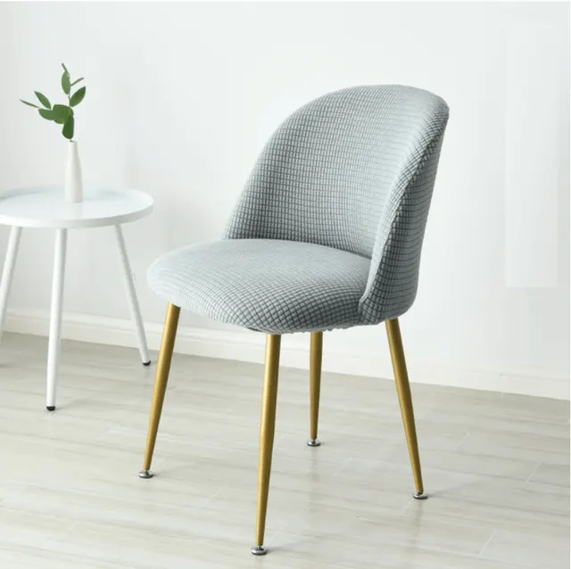 Short Back Round Bottom Seat Covers Wing Back King Curved Dining Chair Covers For kitchen Hotel Home Party Banquet Grey - Shop at LoveMi