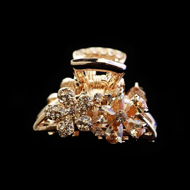 Long Run Blue Hair Ornaments, Flowers, Rhinestones, Clamps, Hair Clamps Champagne - Shop at LoveMi