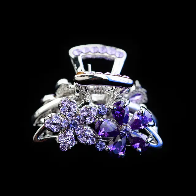 Long Run Blue Hair Ornaments, Flowers, Rhinestones, Clamps, Hair Clamps Purple - Shop at LoveMi