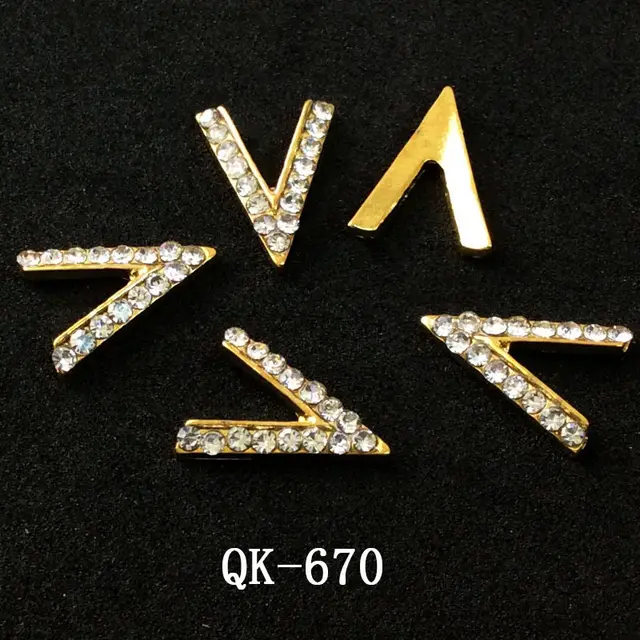 Butterfly Hollow Triangle Water Drop Pearl Colorful Diamond Metal Nail Art 14Style - Shop at LoveMi