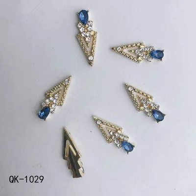 Butterfly Hollow Triangle Water Drop Pearl Colorful Diamond Metal Nail Art 20Style - Shop at LoveMi