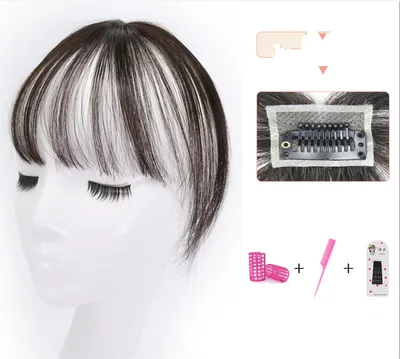 Real Hair, Air, Bangs, Wig, Natural, Lifelike, Ultra Thin, Seamless, Fake Bangs, French Sea Piece, Face Repair, False Head Curtain Kuriguro - Shop at LoveMi