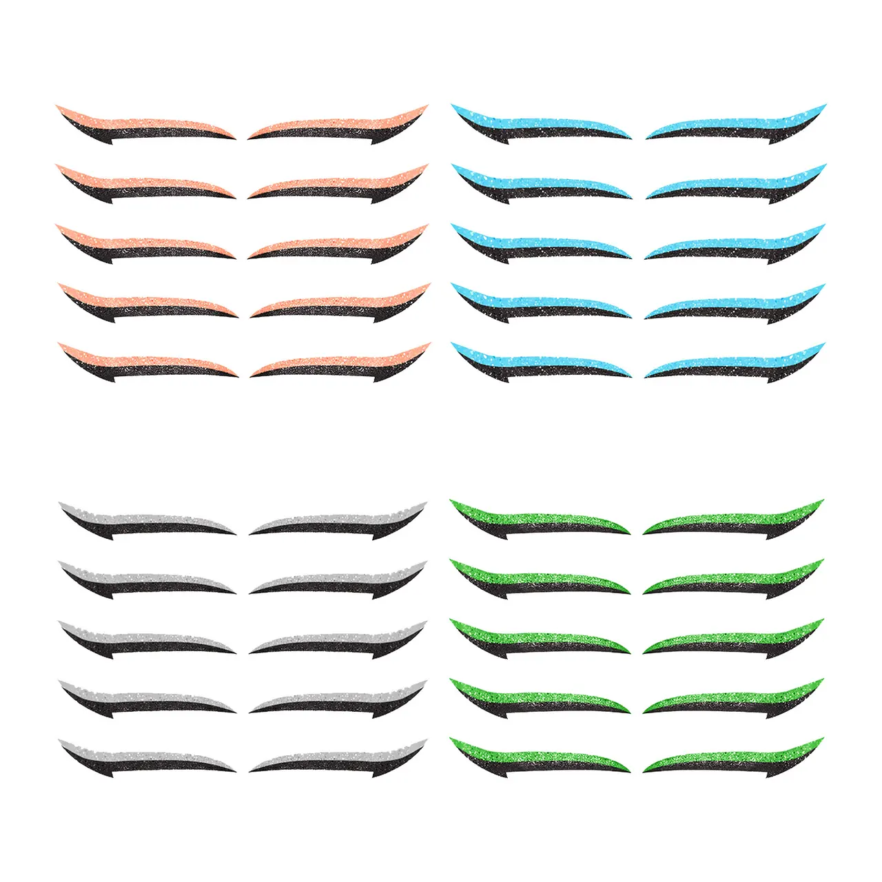 Reusable Eyeliner Stickers - Orange Green Gray Blue - View 1