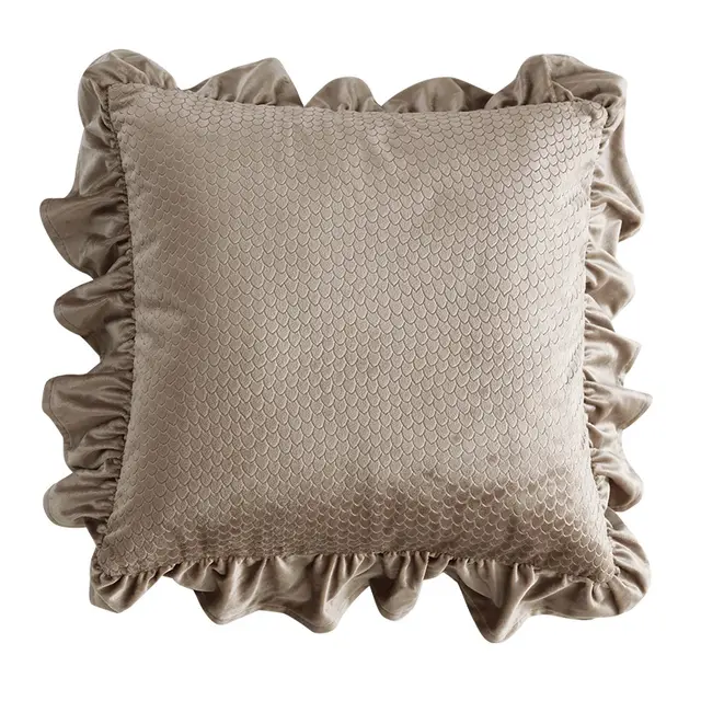 Jacquard Ruffle Cushion Cover Velvet Sofa Cushion Pillow Cover - Shop at LoveMi