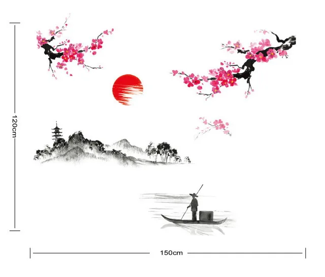 New JM7303 Creative Diy Landscape Painting Environmental Protection Wall Stickers Wallpaper Factory Customization Color - Shop at LoveMi