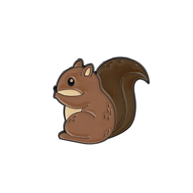 Squirrel Pine Cone Couple Brooch Cute Japanese Badge - Shop at LoveMi