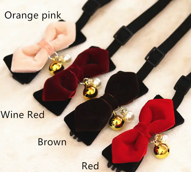 Dog Bell Collar Cat Bow Tie Pet Bow Tie Brown - Shop at LoveMi