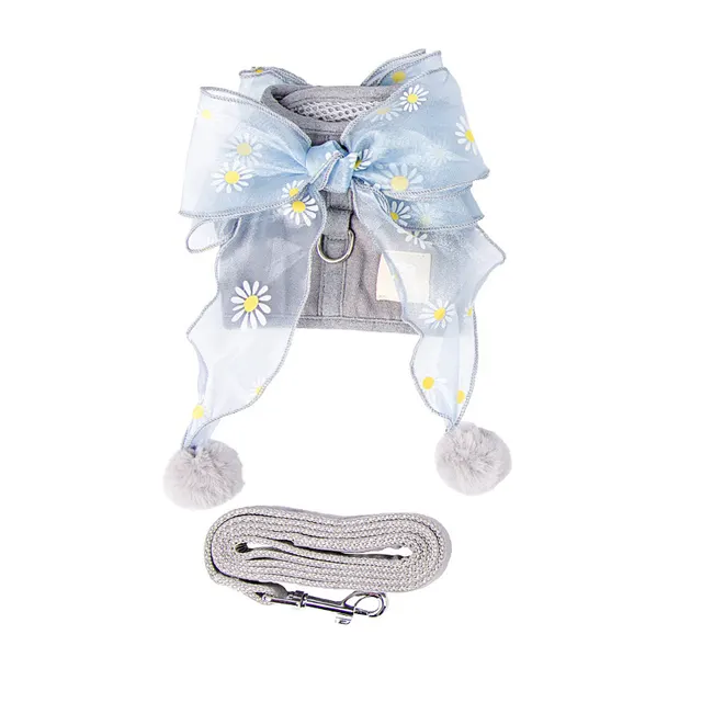 Pure Color Breathable Cat Rope Cat Chest Strap Grey - Shop at LoveMi