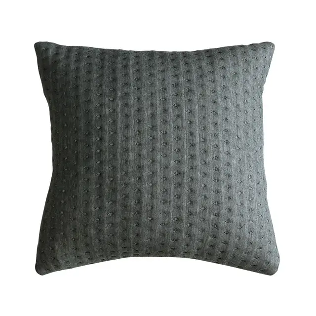 Cotton Fabric Art Home Simple Pillow, Solid Color Home Sofa Waist Pillow,Large Cushion On The Bay Window Bed Dark Grey - Shop at LoveMi