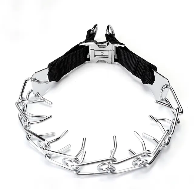 Dog Training Chain Iron Chain Dog Training Dog Stab Adjustment Chain Collar White - Shop at LoveMi