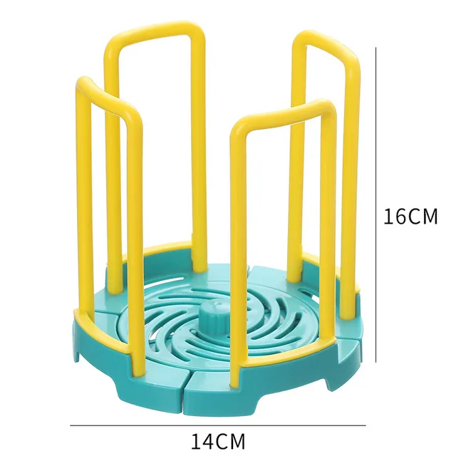 Dish Rack Household Stove Top With Drain Function Small Tableware Storage Rack Blue Yellow - Shop at LoveMi