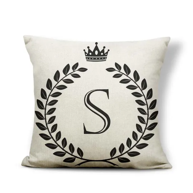 Black And White Pattern Crown 26 Letters Assembling Pillowcase 18 - Shop at LoveMi