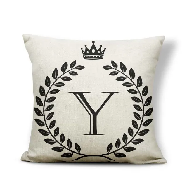Black And White Pattern Crown 26 Letters Assembling Pillowcase 24 - Shop at LoveMi
