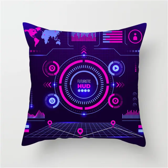 Spaceship Cartoon Cushion Cover Astronaut Rocket Pillow Case Household Pillow Case 12 - Shop at LoveMi