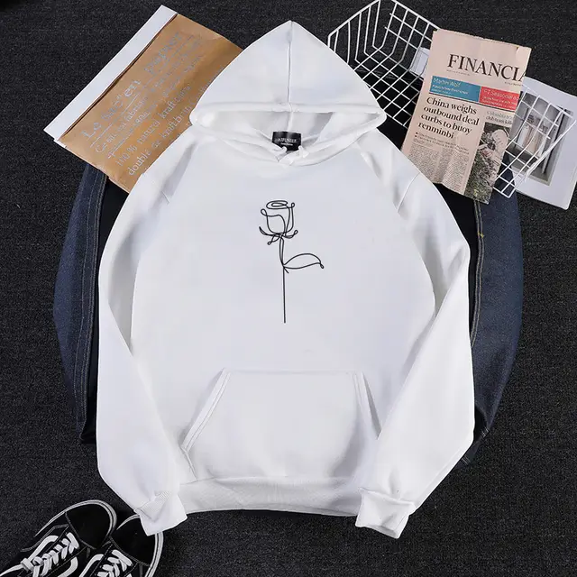 The New Graffiti Rose Is Simple And Loose In Print White - Shop at LoveMi