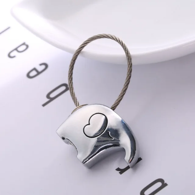 Creative Couple Pair Elephant Keychain Car Pendant Silver - Shop at LoveMi