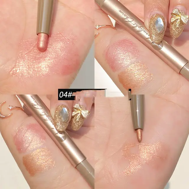 Star eye double head silkworm pen eye makeup female pearl cicada pen natural matte highlight Li Jiaqi recommends brightening liquid - Shop at LoveMi