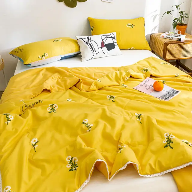 Spring green Rainbow Flower Clip cotton summer cool quilt delicate lace household children''s summer quilt single double air conditioner quilt G - Shop at LoveMi