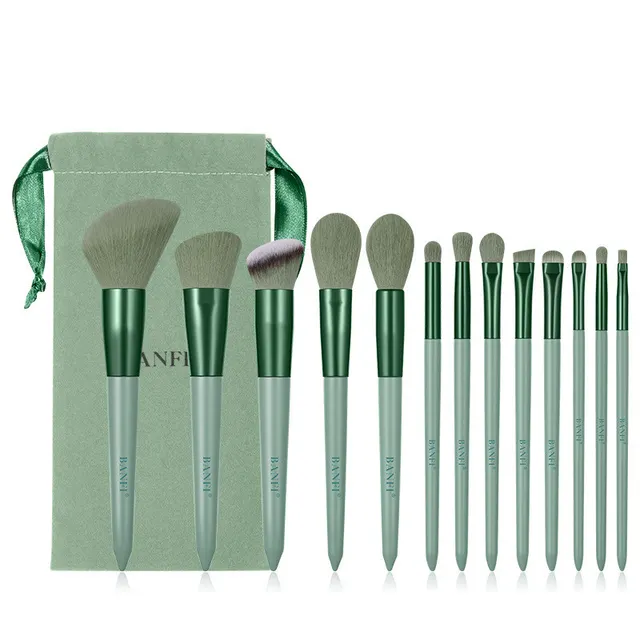 Beauty Brush Set Four Seasons Green 13 Makeup Brush Set Fix Quick Drying Fiber Soft Hhair Wizard Of Oz Green - Shop at LoveMi