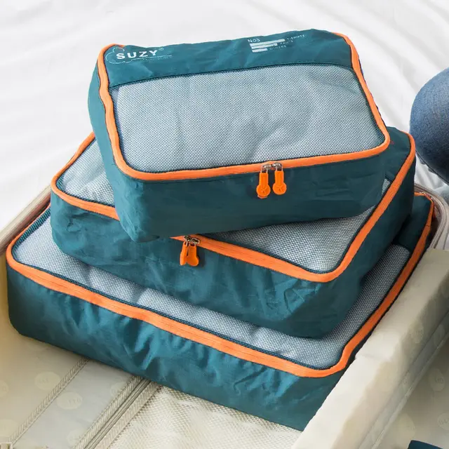 Waterproof Travel Storage Bag 7 Piece Suit, Portable Luggage Organizer Bag, Clothing Storage Bag Green - Shop at LoveMi