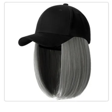 Bear Bully Wig Hat Wig One Short Curly Hair Bob Head Black - Shop at LoveMi