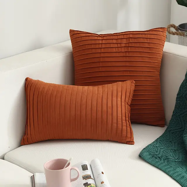 Nordic Simple Suede Vertical Clause Cushion Cover Nordic Style Furniture Sofa Cushion Pillow Stock - Shop at LoveMi
