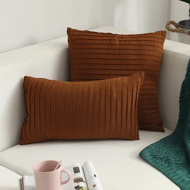 Nordic Simple Suede Vertical Clause Cushion Cover Nordic Style Furniture Sofa Cushion Pillow Stock S - Shop at LoveMi