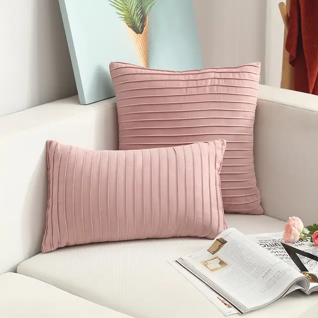 Nordic Simple Suede Vertical Clause Cushion Cover Nordic Style Furniture Sofa Cushion Pillow Stock T - Shop at LoveMi