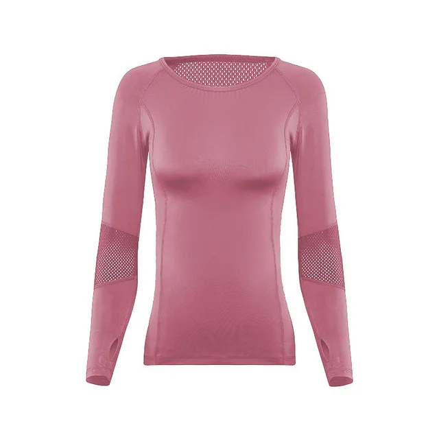 Sexy T Shirt Long Sleeved Bottoming Shirt Yoga Wear Red - Shop at LoveMi
