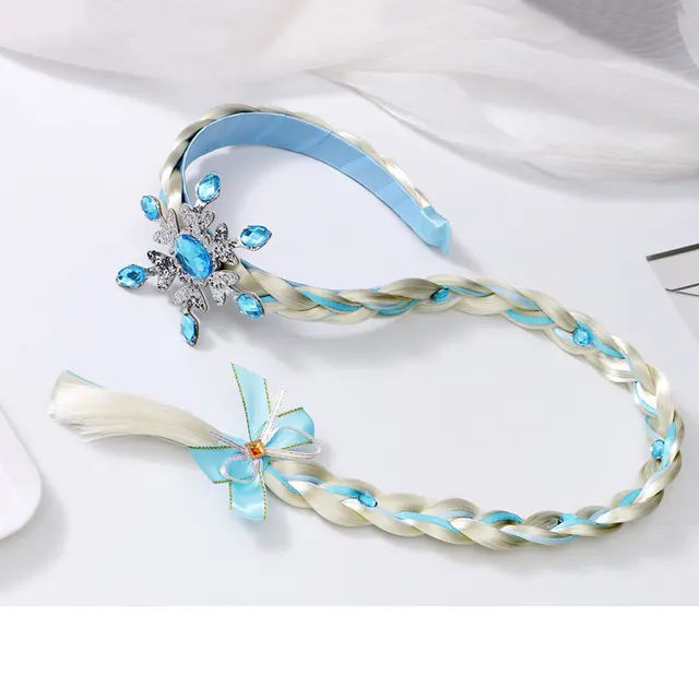 Children's Crown Frozen Wig Braid Headband Hair Accessories Blue - Shop at LoveMi