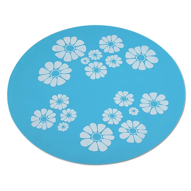 Non Slip Water Proof Silicone Mats For Pet Water Dispenser Flower Mats Are Available Blue - Shop at LoveMi