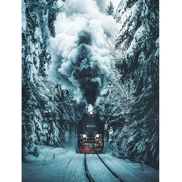 Diamond Painting Full Of Diamond Train New Home Decoration Painting 50X65Cm - Shop at LoveMi