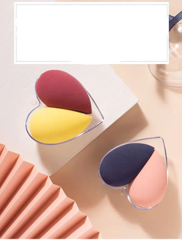 Ermu Grape Water Drop Double Cut Face Beauty Egg Random Delivery In Love Shape - Shop at LoveMi