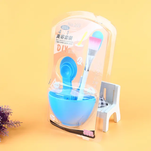 Homemade Tools Mask Bowl Mask Stick Beauty Brush Full Set Four Piece Set Blue - Shop at LoveMi