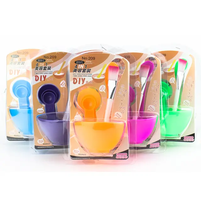 Homemade Tools Mask Bowl Mask Stick Beauty Brush Full Set Four Piece Set - Multicolor - View 1