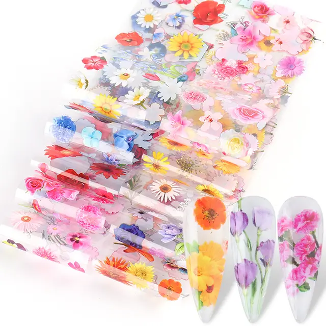 Nail Sticker Ins Retro Floral Rose Nail Lace Paper Star Transfer Paper Nai Pink - Shop at LoveMi