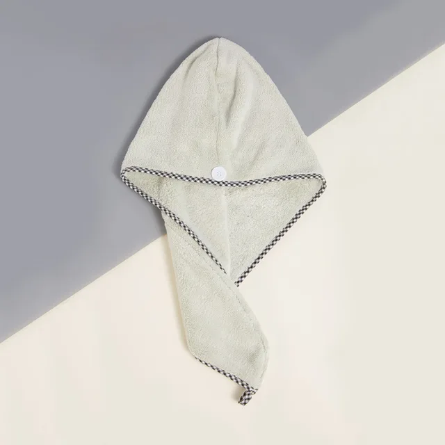 Dry Hair Towel Embroidery Dry Hair Cap Women's Absorbent And Quick Drying Microfiber Thickened Turban Coral Fleece Shower Cap Brown - Shop at LoveMi