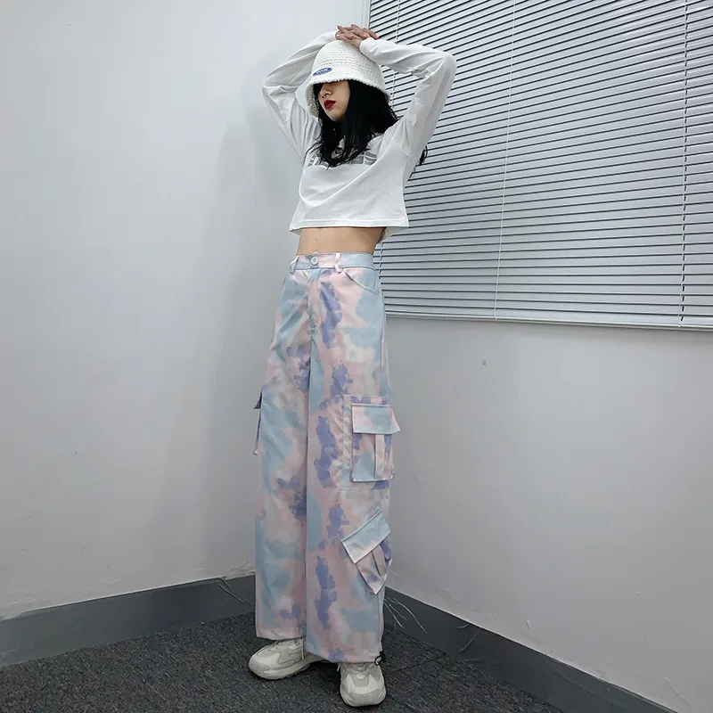 Street Fried Tie-Dye Straight Leg Overalls