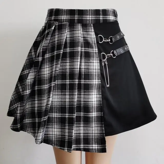Gothic Pleated Short Skirt Skirt Women Black - Shop at LoveMi