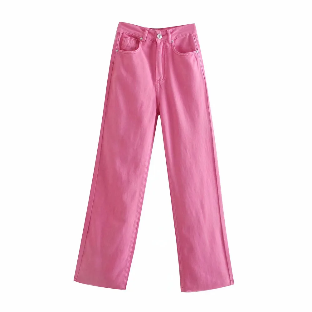 Foreign Trade European And American Summer New Fashion High Waist Slimming Casual Straight Wide Leg Jeans Women Picture Color S - Shop at LoveMi