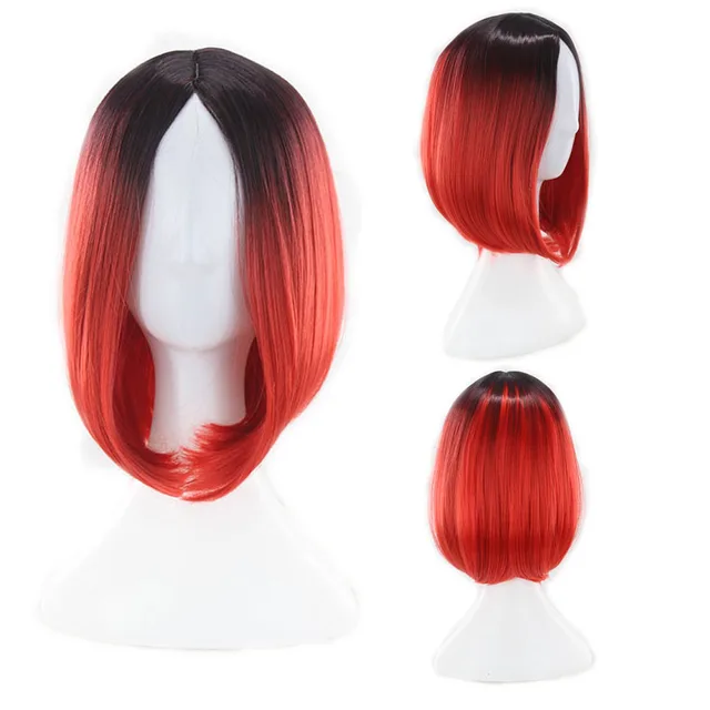 foreign trade new wig European and American women"s short straight hair gradient Bobo Bobo Bobo Bobo J - Shop at LoveMi