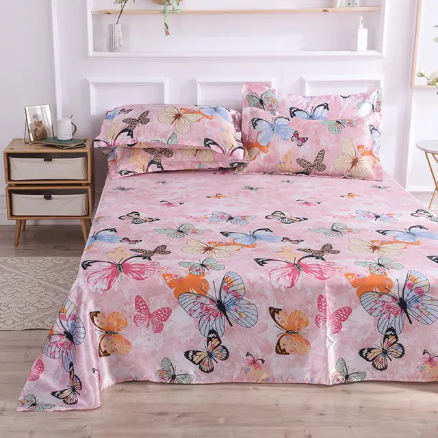 Summer Ice Silk Printing Home Textile Kit Single Bed Sheet Washed Silk Large Bed Sheet Kit - Shop at LoveMi